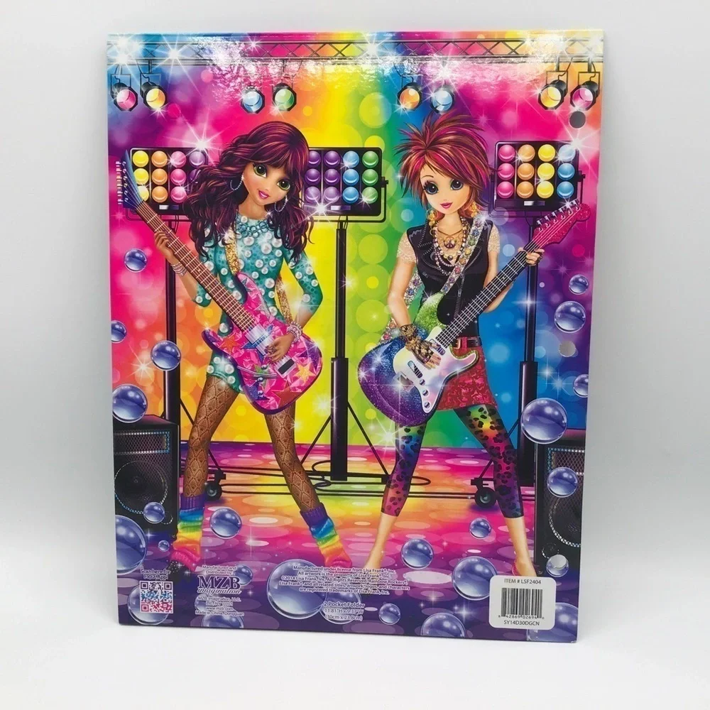 LISA Frank Folder Rainbow Rockers 2014 New Unused Two Pocket Multicolor 9”x12”